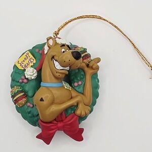 Vintage Scooby Doo Christmas Ornament Wreath Scooby Snacks Hanna Barbera 1998